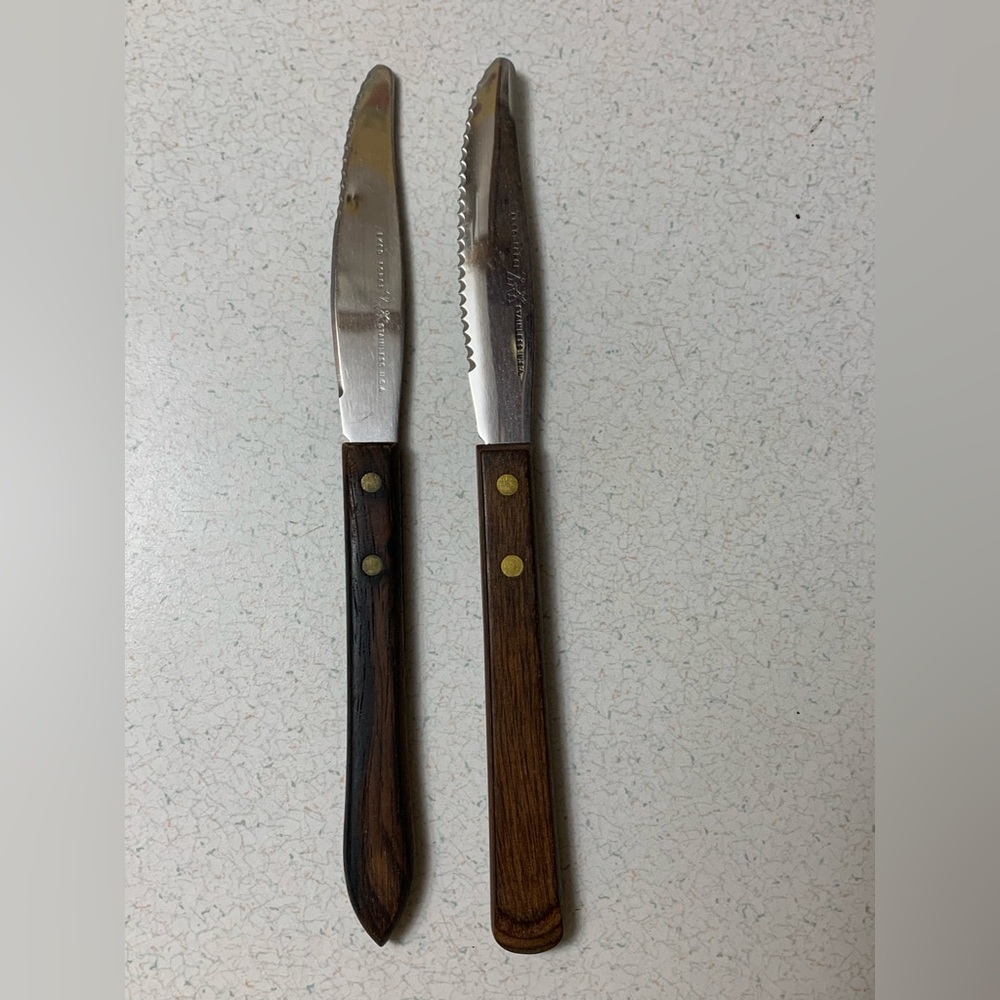 Ekco Forge Stainless USA Vintage Knife Lot of 2 Knives Gorgeous Set of Two